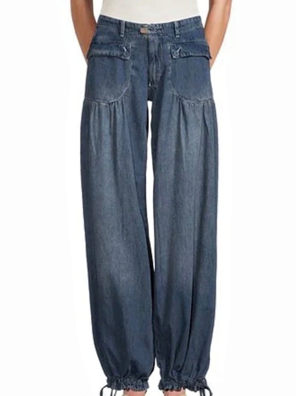 We The Free utility balloon jeans Wide Leg Jeans in Blue Waist 26